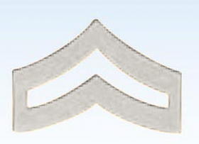 Premier Emblem 1" Police Chevrons Insignia Corporal in Silver Finish